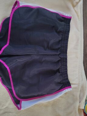Danskin Black Athletic Shorts with Pink Trim 1240
